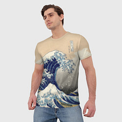 Футболка мужская Kanagawa Wave Art, цвет: 3D-принт — фото 2
