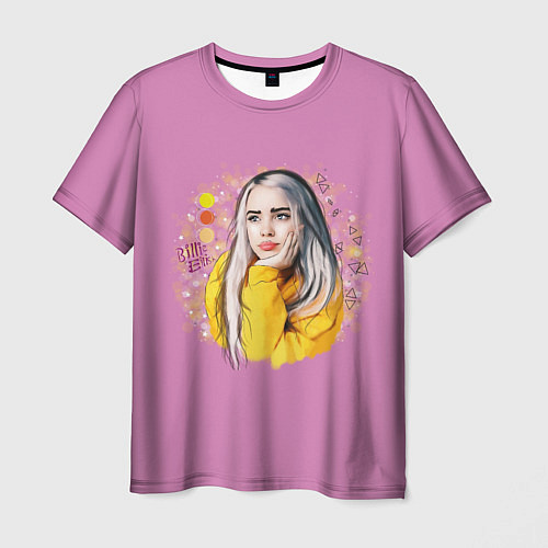 Мужская футболка Billie Eilish Pink Art / 3D-принт – фото 1