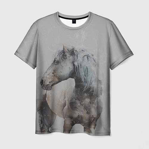 Мужская футболка Лошадь / 3D-принт – фото 1
