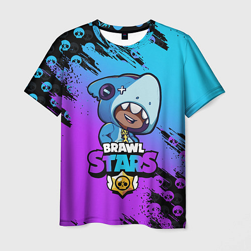 Мужская футболка Brawl Stars LEON SHARK / 3D-принт – фото 1