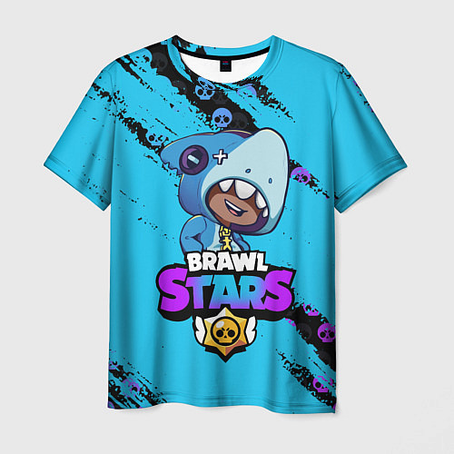 Мужская футболка Brawl Stars LEON SHARK / 3D-принт – фото 1