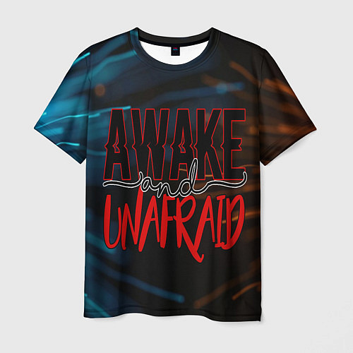 Мужская футболка Awake unafraid / 3D-принт – фото 1