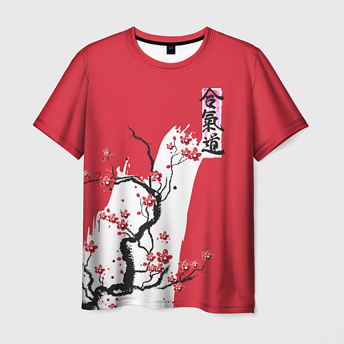 Мужская футболка Сакура Айкидо / 3D-принт – фото 1