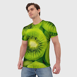Футболка мужская Зеленый киви, цвет: 3D-принт — фото 2