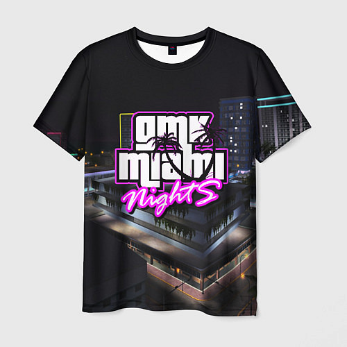 Мужская футболка GTA VI: MIAMI NIGHTS / 3D-принт – фото 1