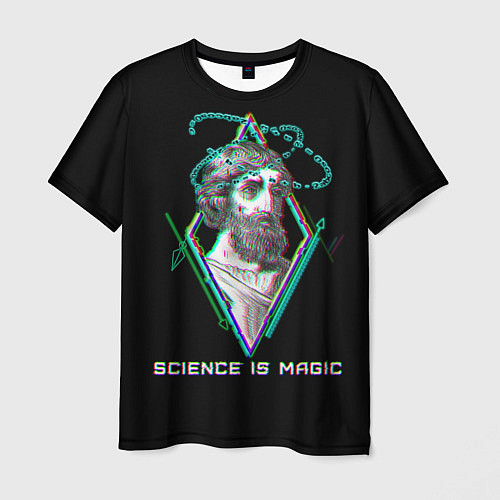 Мужская футболка Magic is science - Пифагор / 3D-принт – фото 1