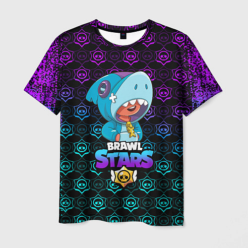 Мужская футболка Brawl stars leon shark / 3D-принт – фото 1