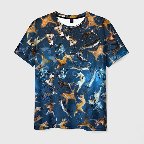 Мужская футболка Космические коты / 3D-принт – фото 1