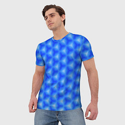 Футболка мужская Синие соты, цвет: 3D-принт — фото 2