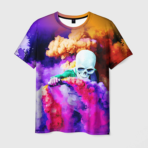 Мужская футболка Череп в дыму / 3D-принт – фото 1