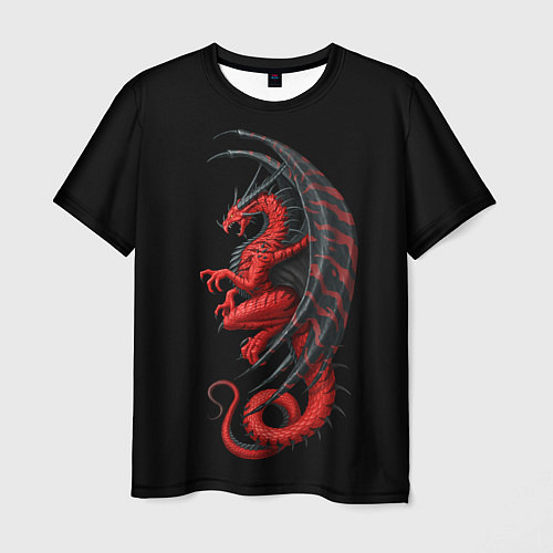 Мужская футболка Red Dragon / 3D-принт – фото 1