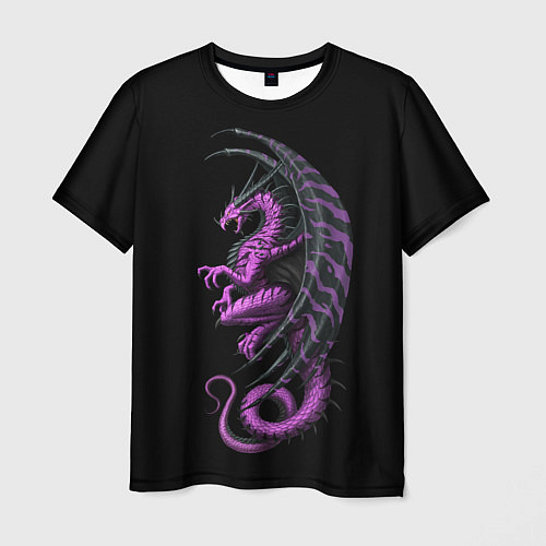 Мужская футболка Purple Dragon / 3D-принт – фото 1