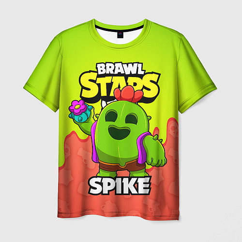 Мужская футболка BRAWL STARS SPIKE / 3D-принт – фото 1