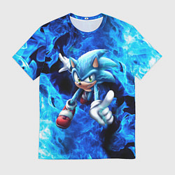 Футболка мужская Blue Sonic, цвет: 3D-принт