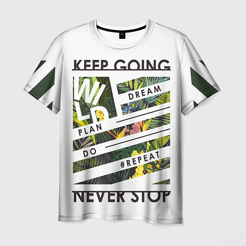 Мужская футболка Off-White: Keep Going / 3D-принт – фото 1
