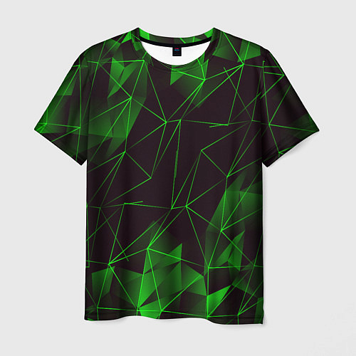 Мужская футболка GREEN STRIPES / 3D-принт – фото 1