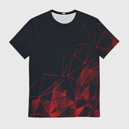 Мужская футболка RED STRIPES / 3D-принт – фото 1