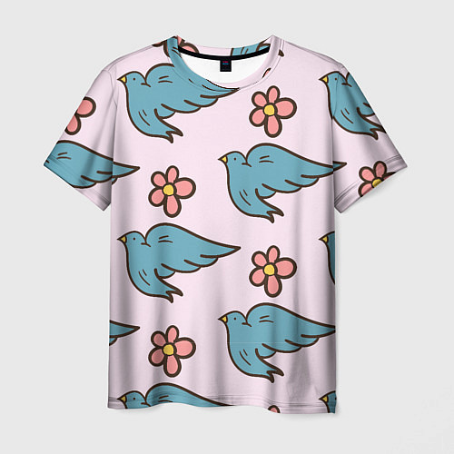 Мужская футболка Стайка птиц / 3D-принт – фото 1