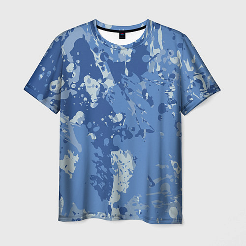 Мужская футболка КАМУФЛЯЖ BLUE / 3D-принт – фото 1