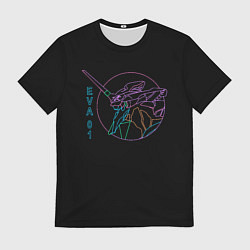 Мужская футболка Eva 01, Vaporwave, Evangelion