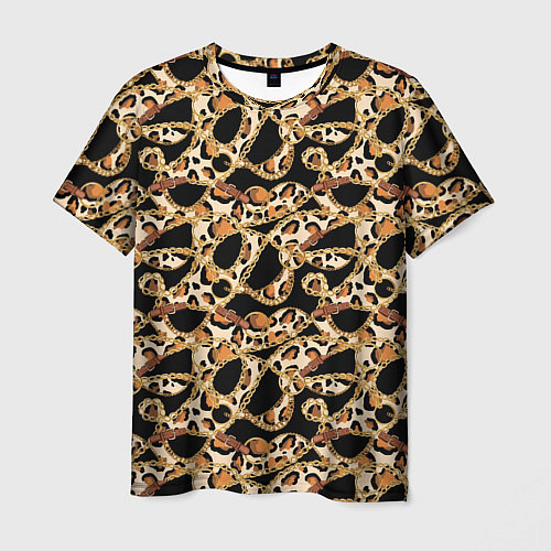 Мужская футболка Versace Леопардовая текстура / 3D-принт – фото 1