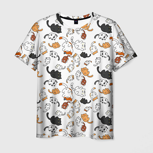 Мужская футболка Кошачьи валяния / 3D-принт – фото 1