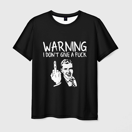 Мужская футболка Warning / 3D-принт – фото 1