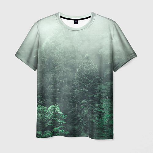 Мужская футболка Туманный лес / 3D-принт – фото 1
