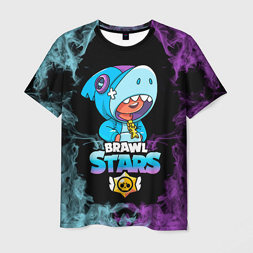 Мужская футболка Brawl Stars Leon Shark / 3D-принт – фото 1