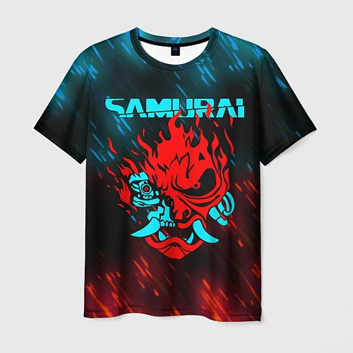 Мужская футболка CYBERPUNK 2077 SAMURAI / 3D-принт – фото 1