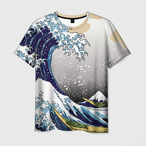 Мужская футболка The great wave off kanagawa / 3D-принт – фото 1