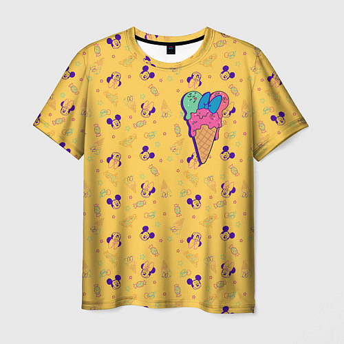 Мужская футболка Минни Маус мороженое / 3D-принт – фото 1