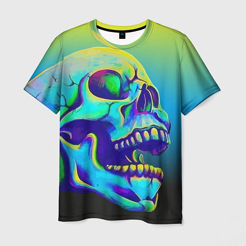 Мужская футболка Neon skull / 3D-принт – фото 1