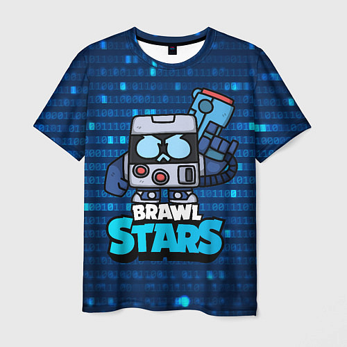 Мужская футболка Virus 8 bit brawl stars Blue / 3D-принт – фото 1