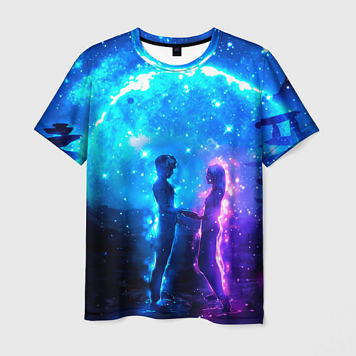 Мужская футболка Внеземная пара луна ночь / 3D-принт – фото 1