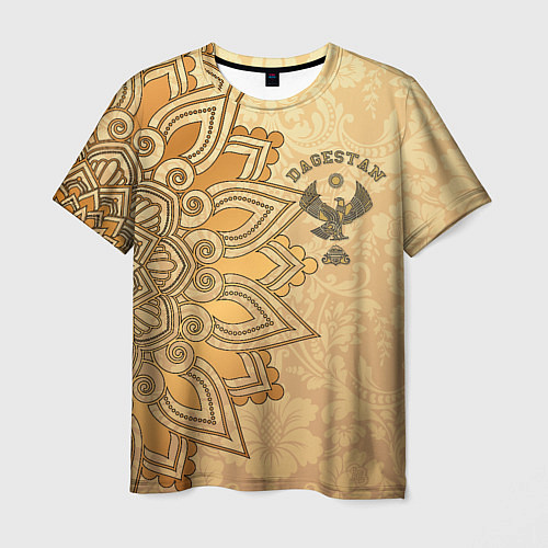 Мужская футболка Дагестан в золоте / 3D-принт – фото 1