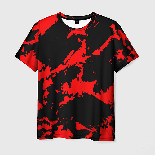 Мужская футболка Красный на черном / 3D-принт – фото 1