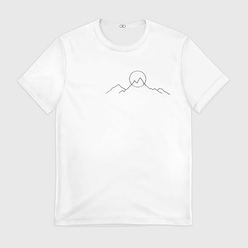 Мужская футболка Минимализм силуэт горы / 3D-принт – фото 1
