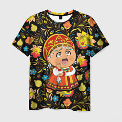 Футболка мужская Русская красавица, цвет: 3D-принт