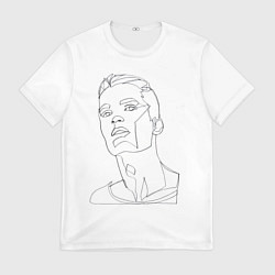 Футболка мужская Портрет одной линией, цвет: 3D-принт