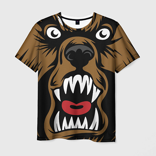 Мужская футболка Злой Медведь / 3D-принт – фото 1