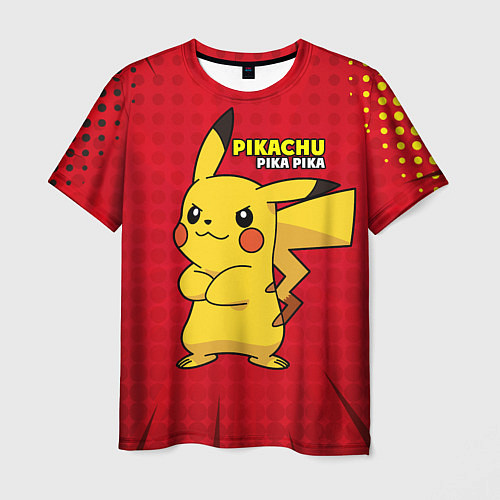 Мужская футболка Pikachu Pika Pika / 3D-принт – фото 1