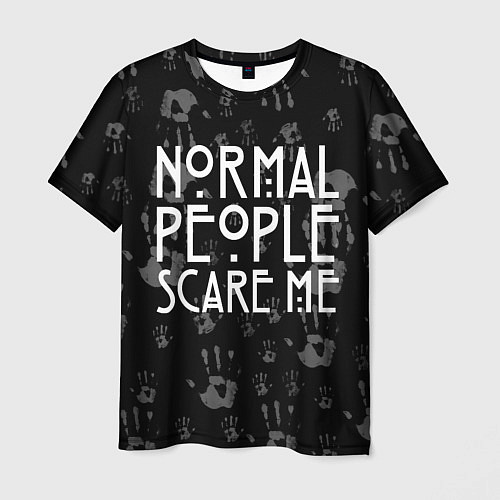 Мужская футболка Normal People Scare Me / 3D-принт – фото 1