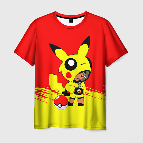 Мужская футболка Brawl starsLeon pikachu / 3D-принт – фото 1