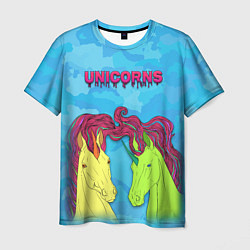 Мужская футболка Colored unicorns