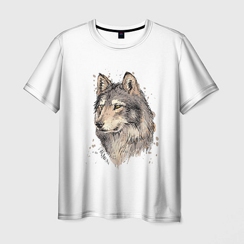 Мужская футболка Волк / 3D-принт – фото 1