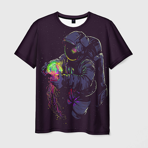 Мужская футболка Медуза и космонавт / 3D-принт – фото 1