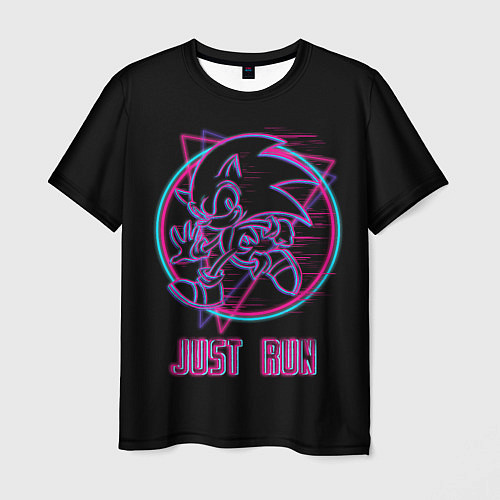 Мужская футболка Just Run! Sonic / 3D-принт – фото 1