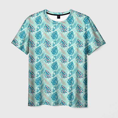 Мужская футболка Тропический паттерн, монстера / 3D-принт – фото 1