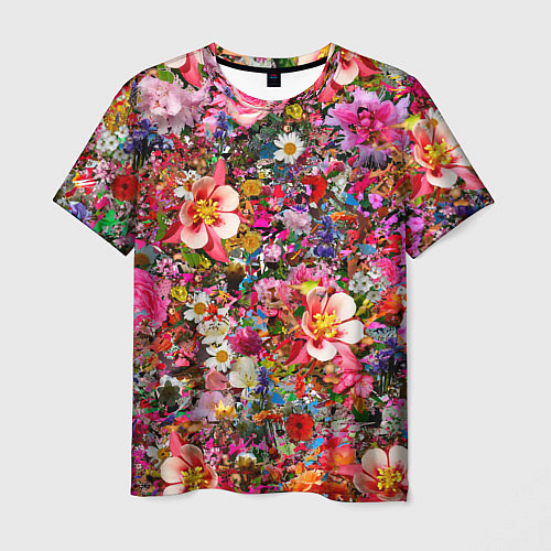 Мужская футболка Разные цветы / 3D-принт – фото 1